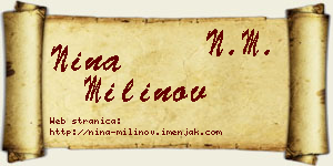 Nina Milinov vizit kartica